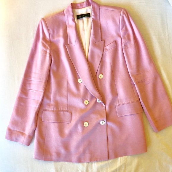 Zara Double Breasted Pink Blazer Bloggers Favorite - Picture 4 of 8